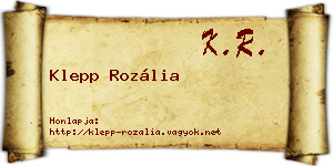 Klepp Rozália névjegykártya